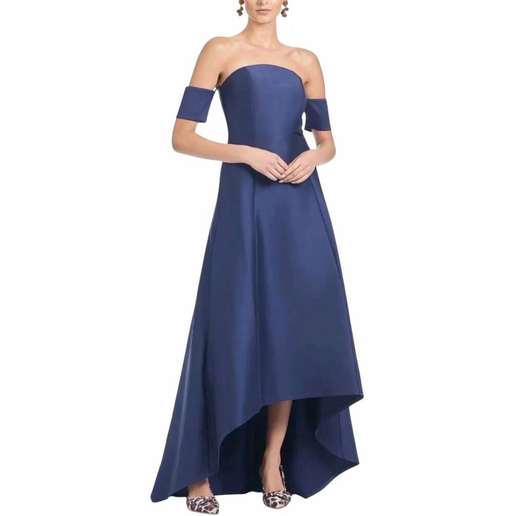 NEW SACHIN & BABI agyness hi-lo strapless gown in blue